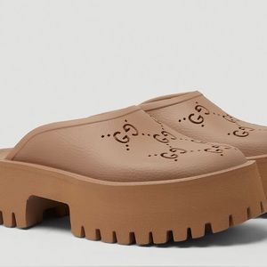 Gucci platform perforated G sandal